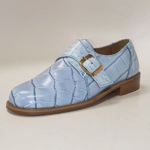 Basini Executive Faux Gator Leather Oxfords